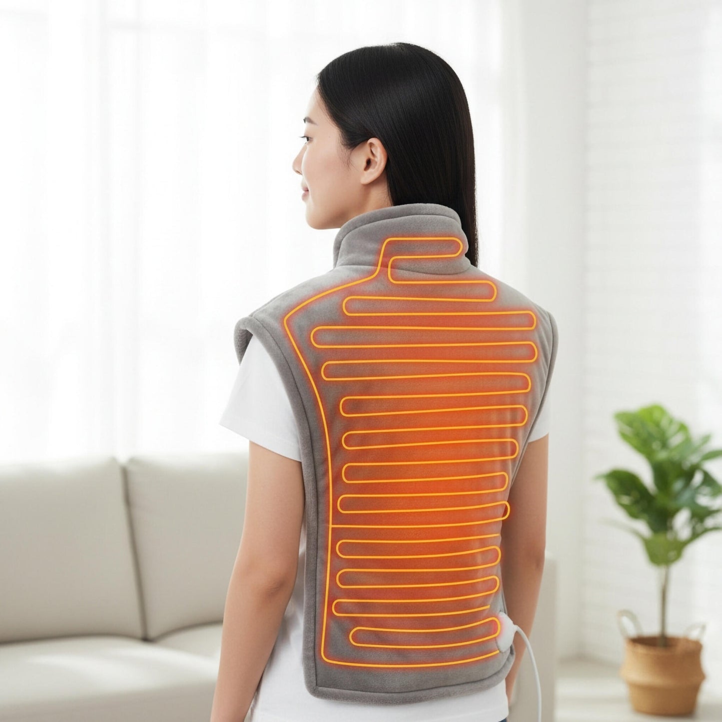 Chal Eléctrico Calefactable Para Cuello, Hombros Y Espalda – Manta Térmica, Relajación_1