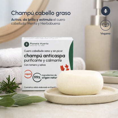 Champô Sólido Anticaspa com Alecrim e Salva Planeta Huerto 85 gr
