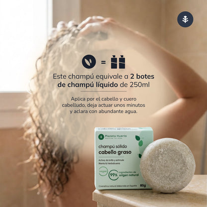 Planeta Huerto Champô Sólido Anti-Oleosidade Menta 85 gr