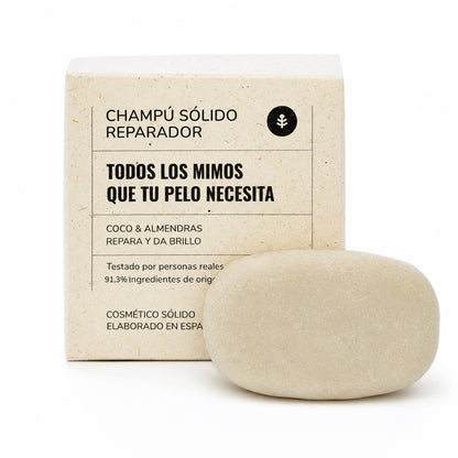 Champô Sólido Reparador de Coco e Amêndoa Planeta Huerto 85 g
