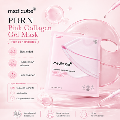 4x Mascarilla facial PDRN Pink Collagen Gel Mask Medicube 28 g