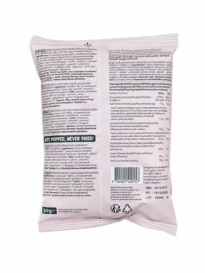 Chips Proteicos de Lentejas Sour Cream Onion Taste The Organic Crave 30gr