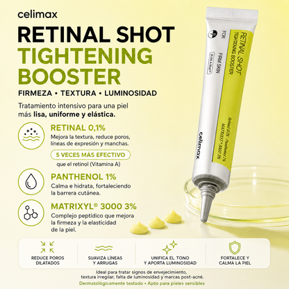 Potenciador Reafirmante, Minimizador De Poros, Arrugas Y Líneas De Expresión The Vita-A Retinal Shot Tightening Booster Celimax 15ml