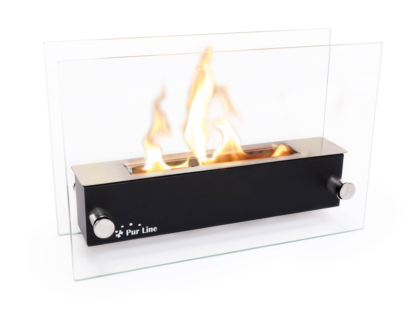 Chimenea De Etanol De Sobremesa En Acero Inoxidable Y Cristal Templado Nyx Cristal Purline_0