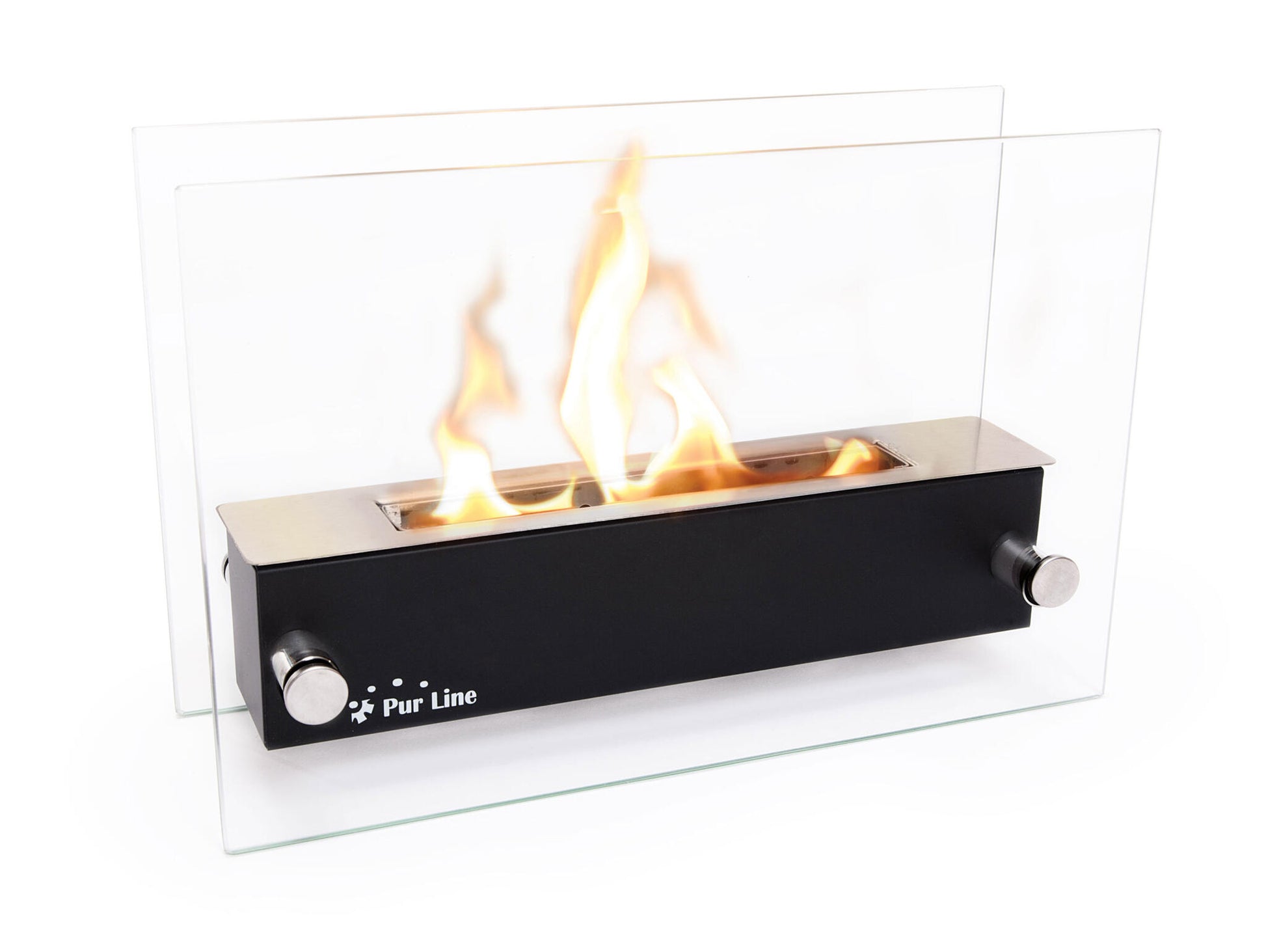 Chimenea De Etanol De Sobremesa En Acero Inoxidable Y Cristal Templado Nyx Cristal Purline_0