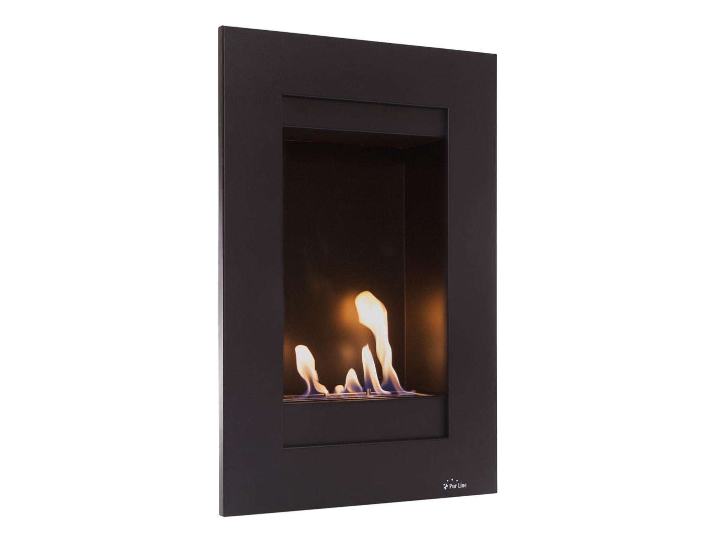 Chimenea De Etanol Mural Vertical En Acero Negro Morfeo Purline_0