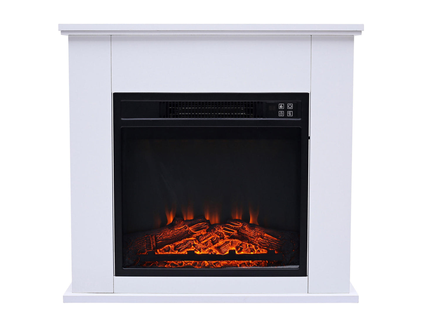 Chimenea Eléctrica De Suelo 2kw En Acero Lacado Blanco Con Mando A Distancia Che-610 Purline_3