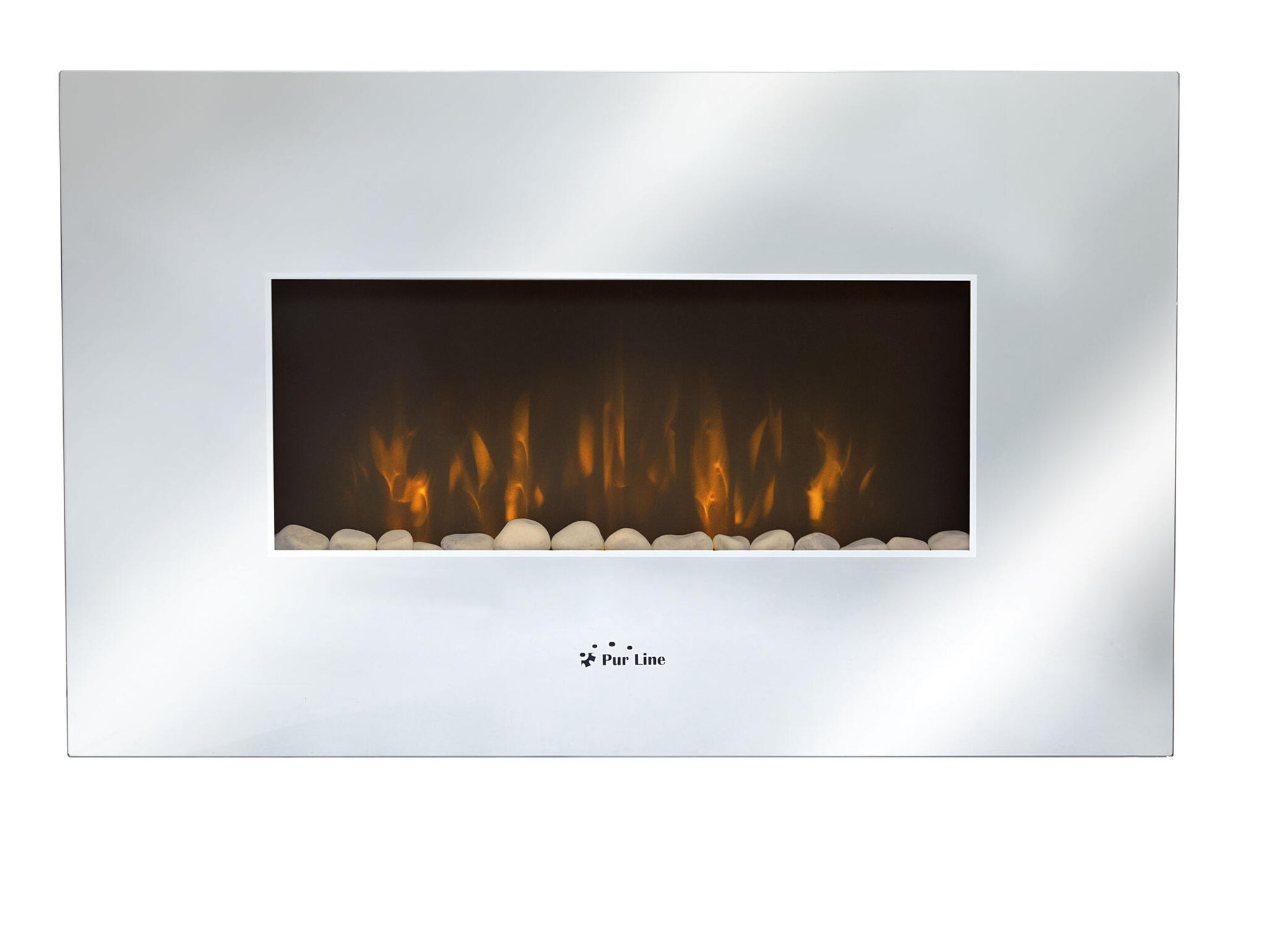 Chimenea Eléctrica Mural 2kw En Cristal Templado Con Efecto Espejo Che-450 Purline_0