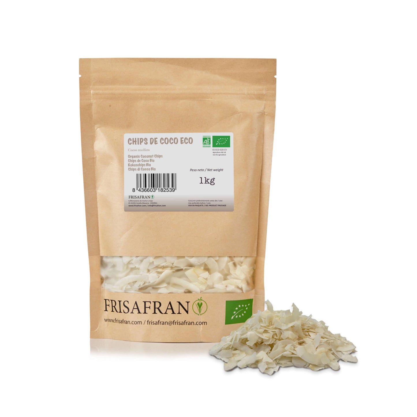 Chips De Coco Ecológicos | Deshidratados | Frisafran 1 Kg_1