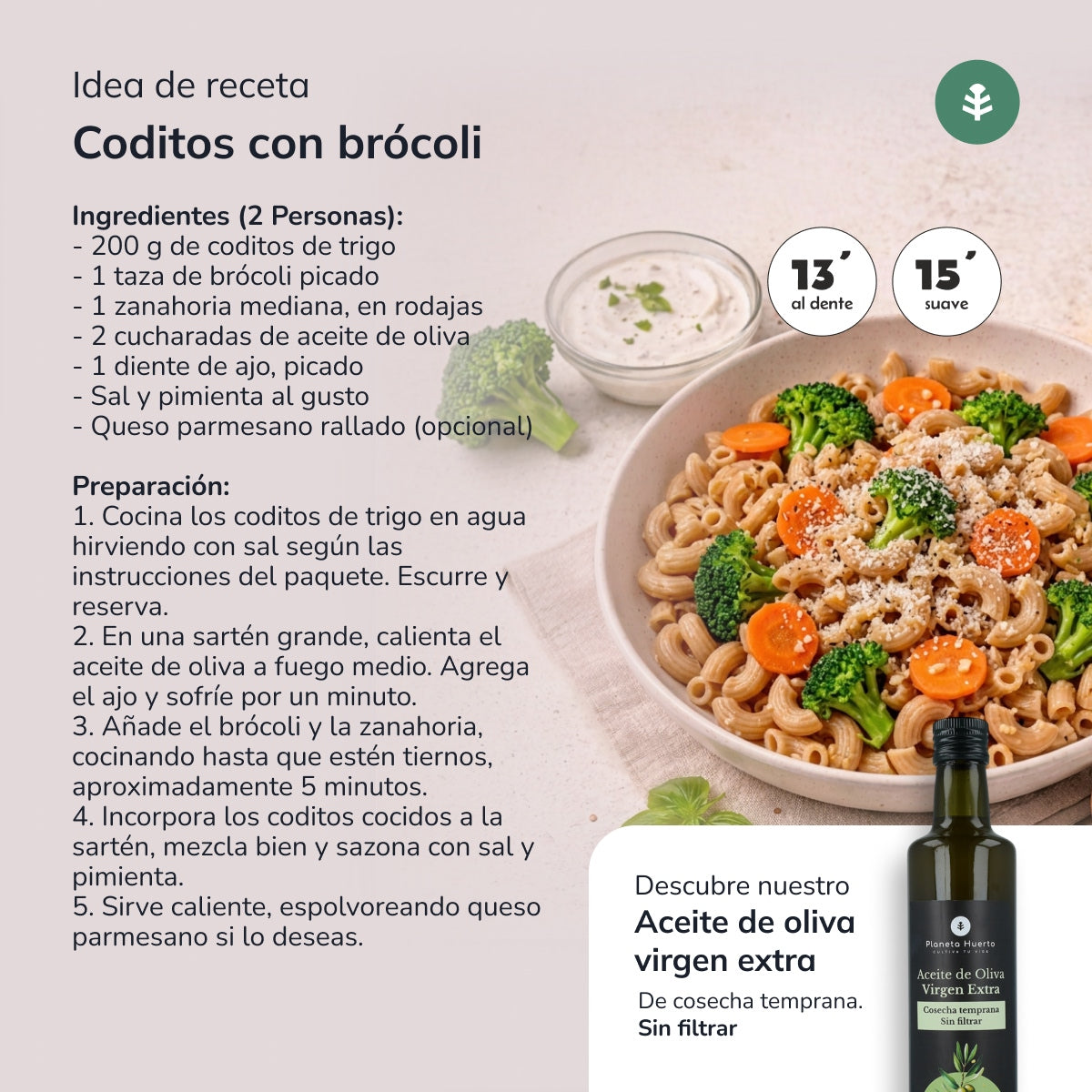 Massa Cotovelo de Trigo Biológico 500g Planeta Huerto