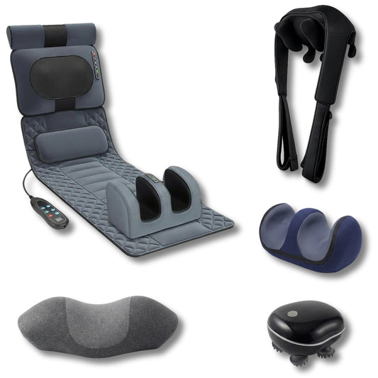 Cofre De Recuperación Y Sueño – Colchoneta De Masaje, Shiatsu Calefactable, Almohada Cervical, Cojín Y Masajeador 3d_0
