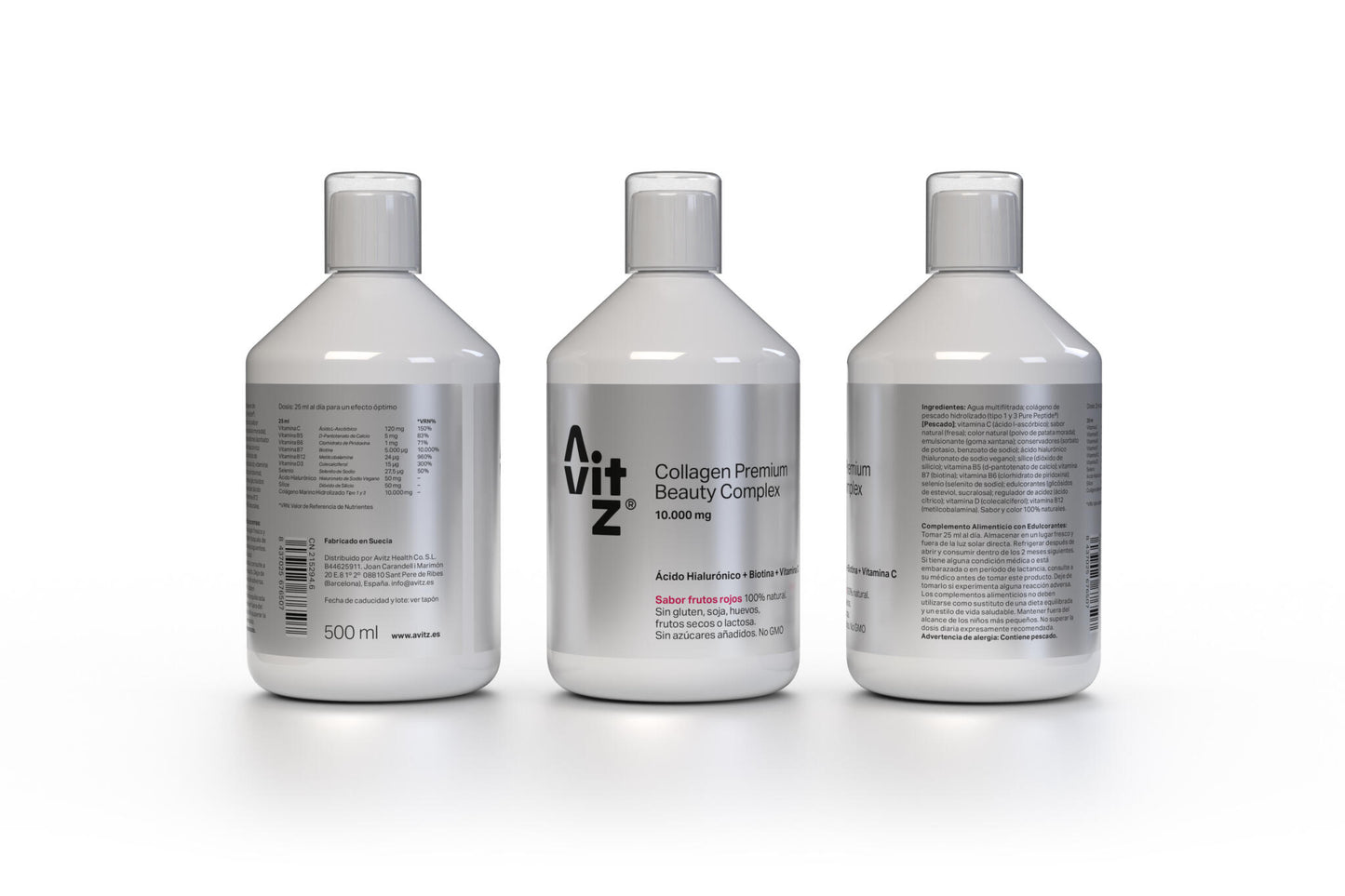 Colágeno Marino Avitz 10.000 mg Líquido 500 ml con Ácido Hialurónico, Biotina y Vitamina C – Beauty Complex_2