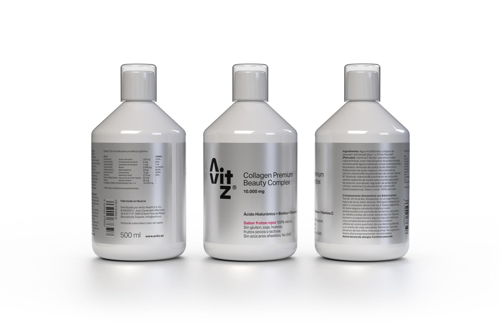 Colágeno Marino Avitz 10.000 mg Líquido 500 ml con Ácido Hialurónico, Biotina y Vitamina C – Beauty Complex_2