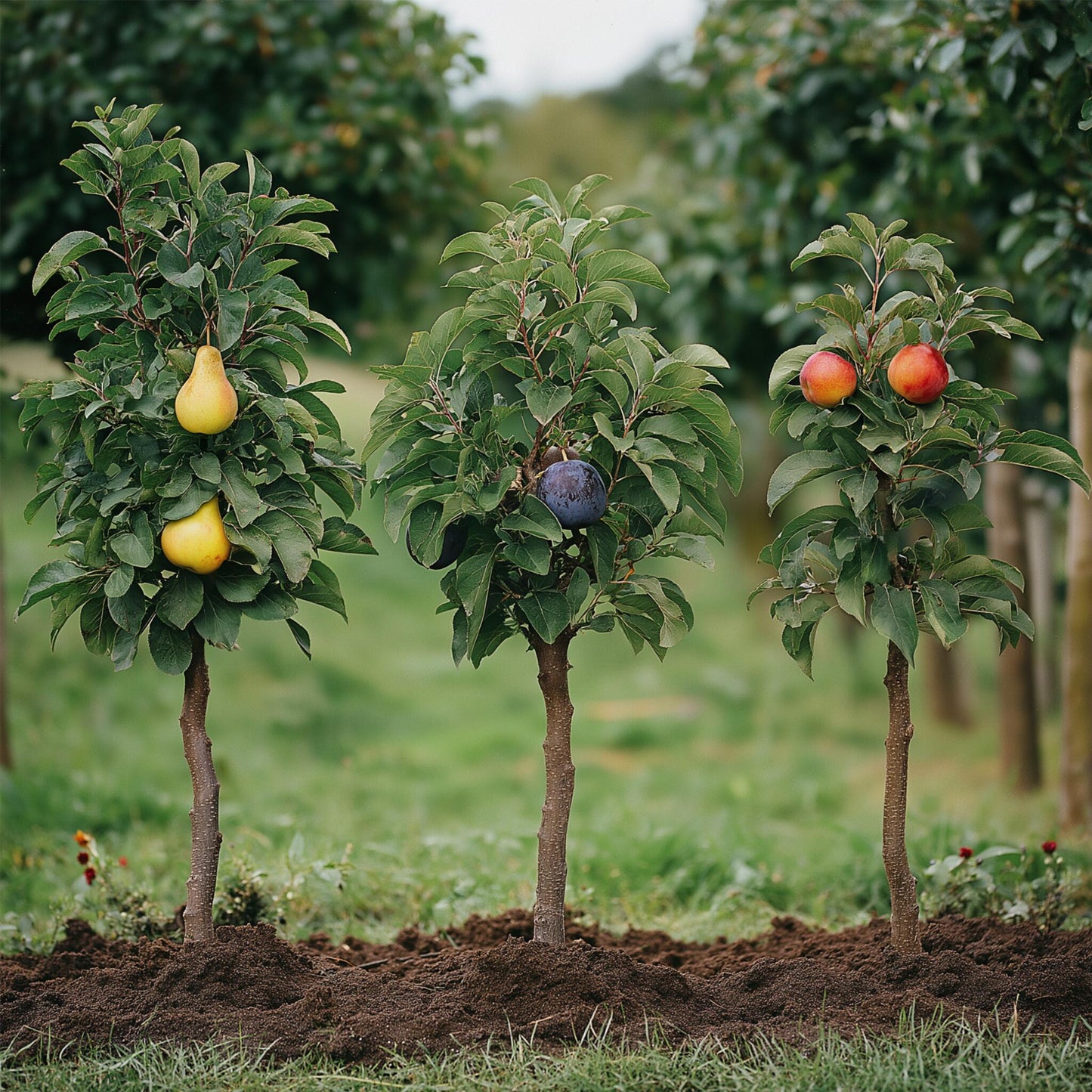 Columnas De Frutas - 3 Pzs - Manzana Pera - Altura 60-70cm - ⌀9cm_1
