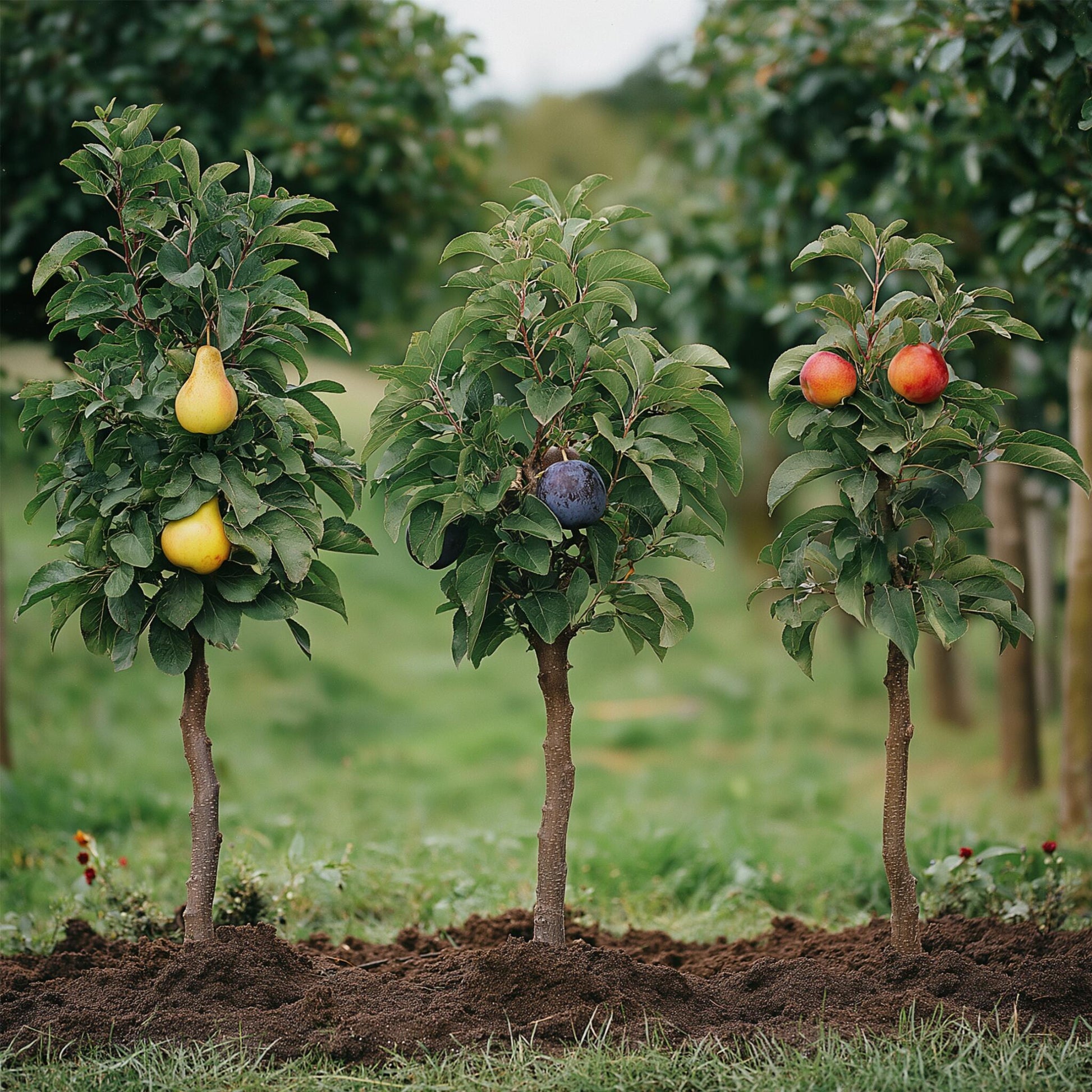 Columnas De Frutas - 3 Pzs - Manzana Pera - Altura 60-70cm - ⌀9cm_1