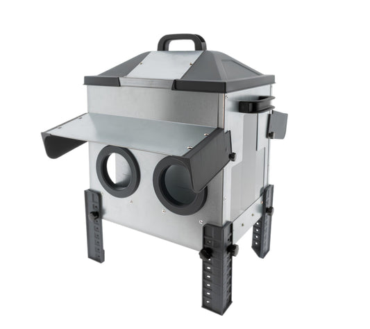 Comedero Para Gallinas Robust® | Tolva Antidesperdicio De Acero Galvanizado Para Exterior | Altura Regulable (16kg)_0