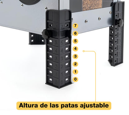 Comedero Para Gallinas Robust® | Tolva Antidesperdicio De Acero Galvanizado Para Exterior | Altura Regulable (16kg)_5