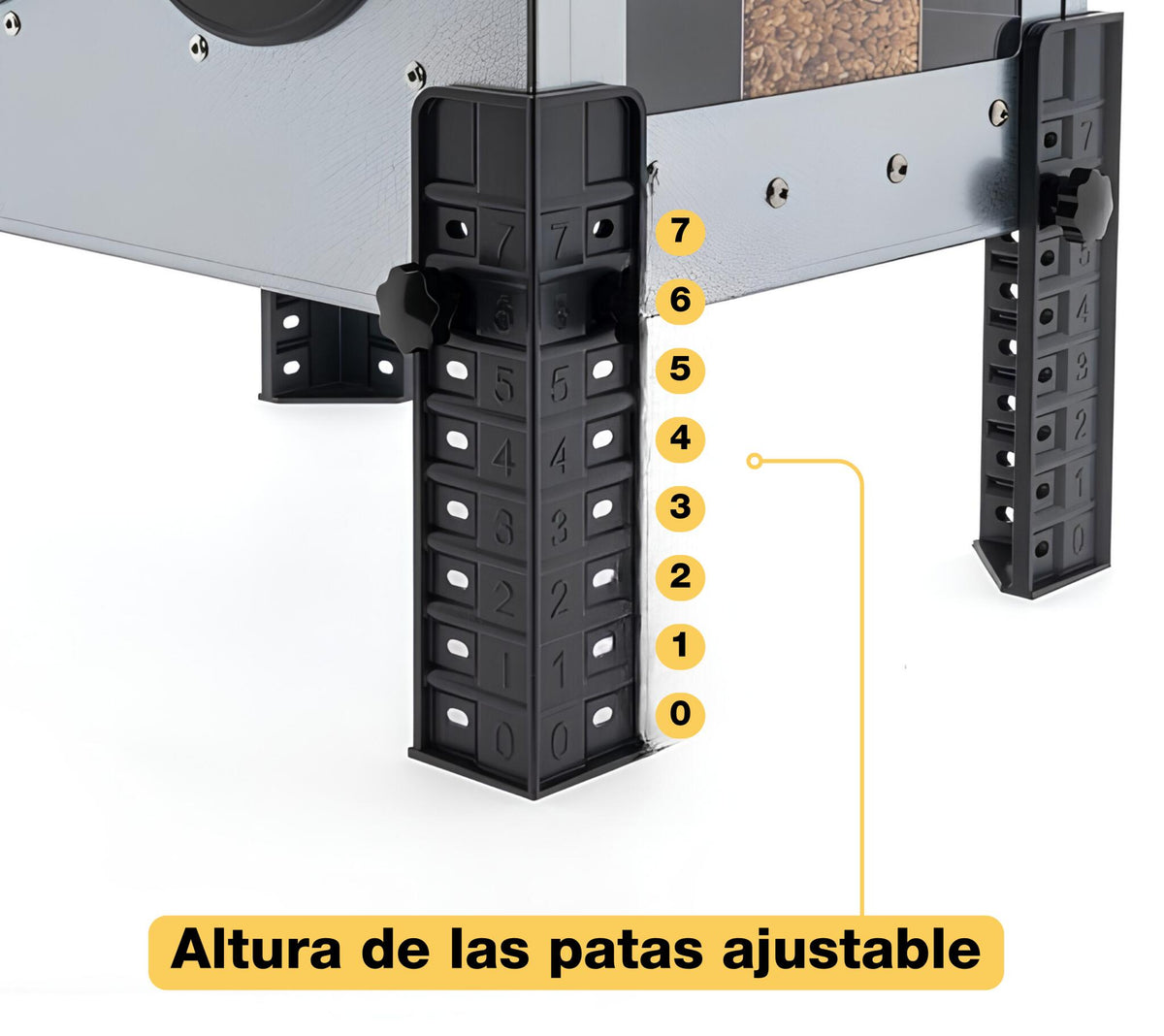 Comedero Para Gallinas Robust® | Tolva Antidesperdicio De Acero Galvanizado Para Exterior | Altura Regulable (24kg)_5