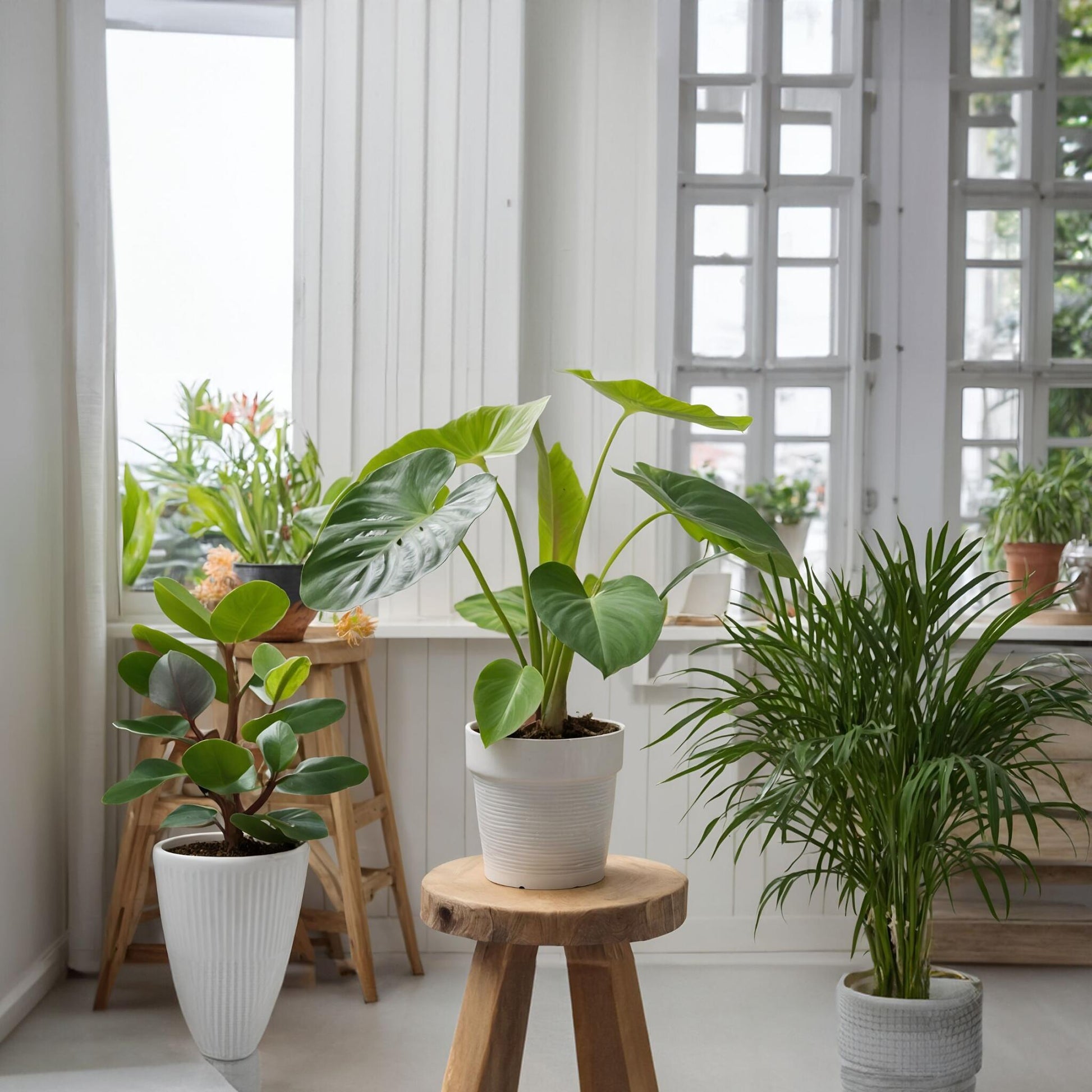 Conjunto De Palmeras Pequeñas - 4 Pzs - Altura 25-40cm - ⌀12cm_1
