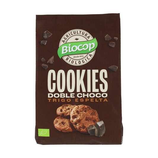 Bolachas de trigo espelta com chocolate duplo Biocop 200g