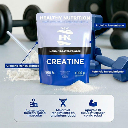 Creatina Monohidrato En Polvo 1000g (333 Dosis) - Creatina Pura Sin Sabor - Suplemento Deportivo Para Masa Muscular_1