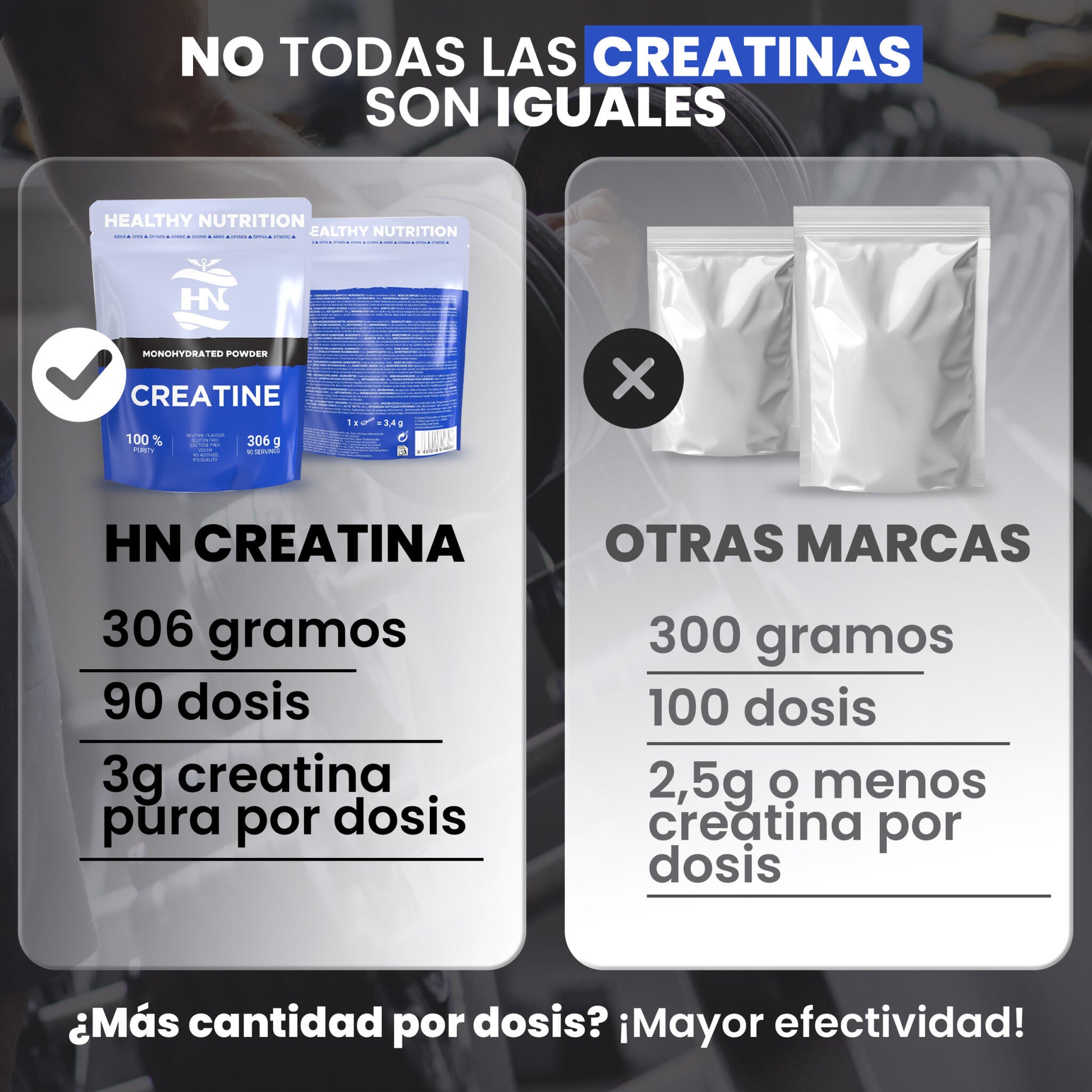 Creatina Monohidrato En Polvo 306g (90 Dosis) - Creatina Pura Sin Sabor - Suplemento Deportivo Para Masa Muscular_3