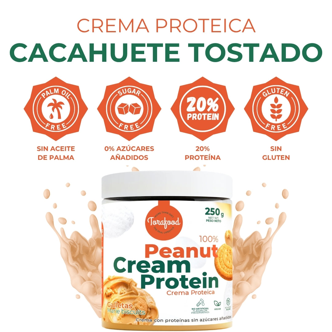 Crema de Cacahuete Tostado con Galleta Torafood 250 g
