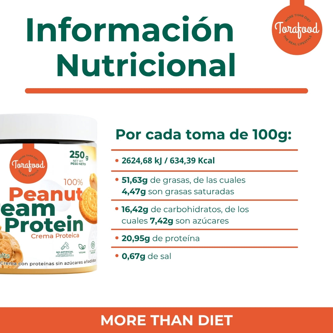 Crema de Cacahuete Tostado con Galleta Torafood 250 g