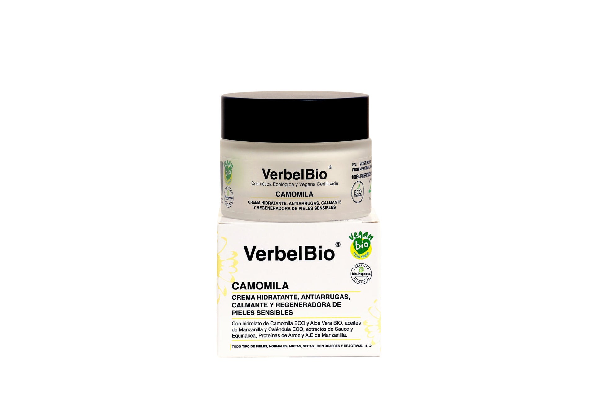 Crema Camomila VerbelBio– Hidratante, Regeneradora, Antiarrugas y Calmante. Piel Sensible, Rosácea y Dermatitis._0