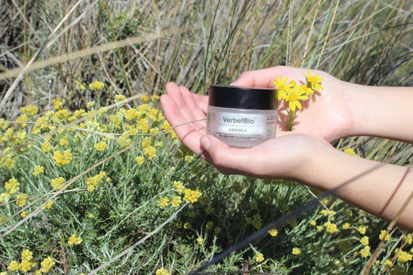 Crema Camomila VerbelBio– Hidratante, Regeneradora, Antiarrugas y Calmante. Piel Sensible, Rosácea y Dermatitis._3