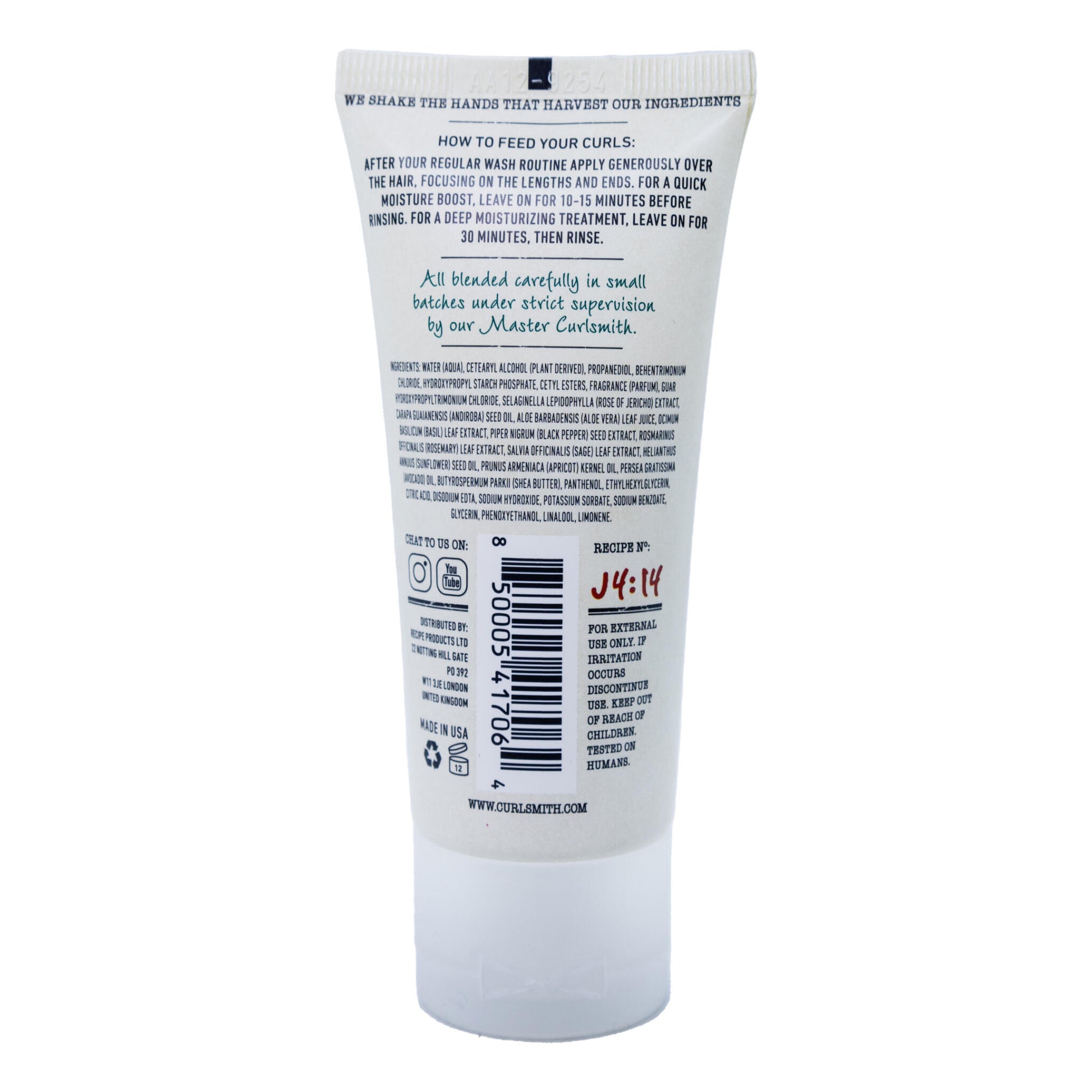 Crema Hidratante Intensiva Recetas De Hidratación Curlsmith 64g Mini_1