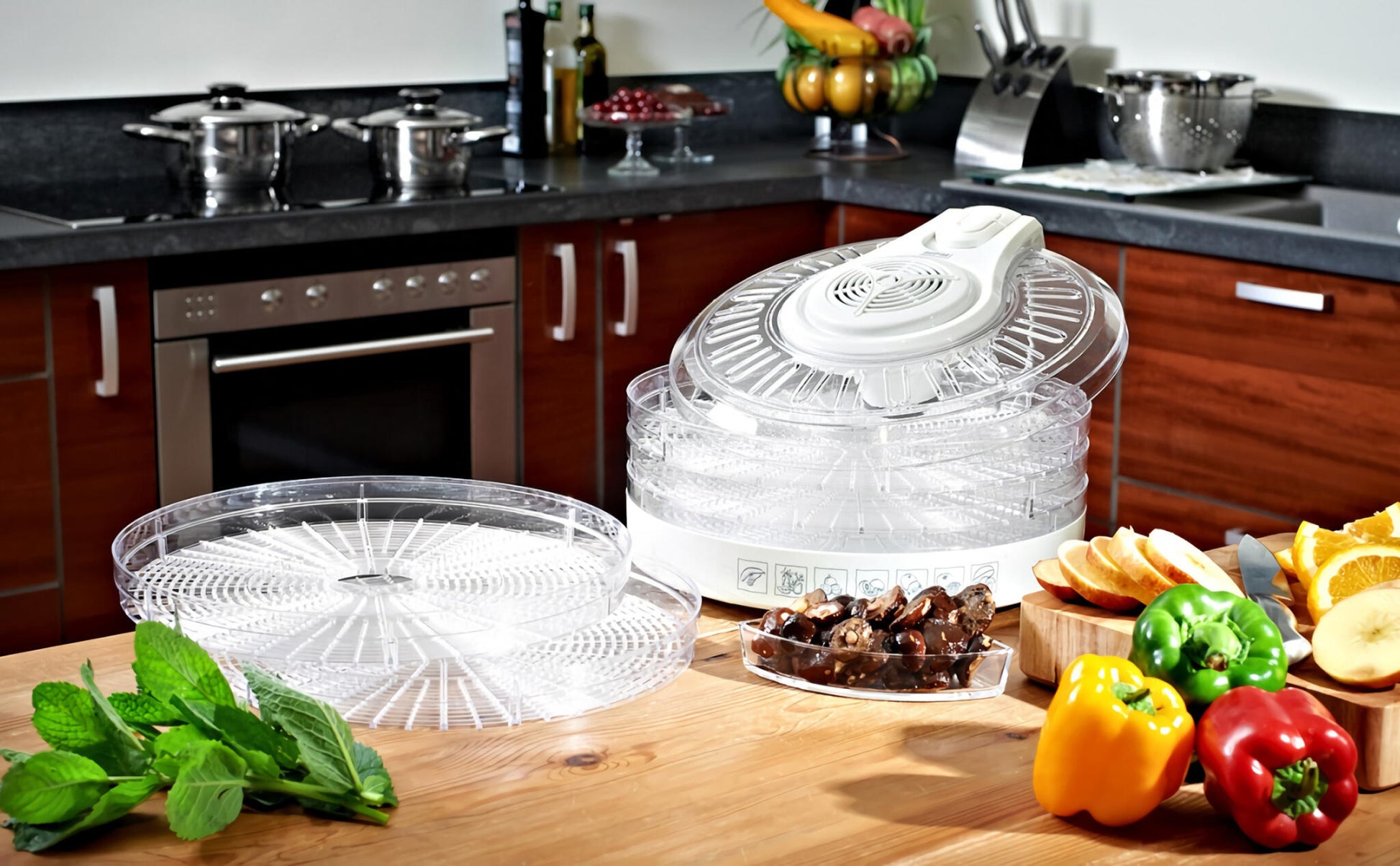 Deshidratador Alimentos, 5 Bandejas, 3 Niveles Temperatura, Seca Frutas, Verduras, Carne, Sin Bpa Mpm Msg-02 Transparente_2