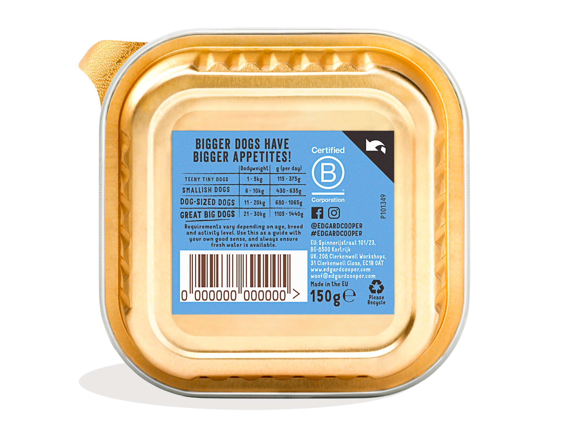 Tarrina de comida para perros con salmón y pavo sin cereales | Edgard & Cooper 150 g