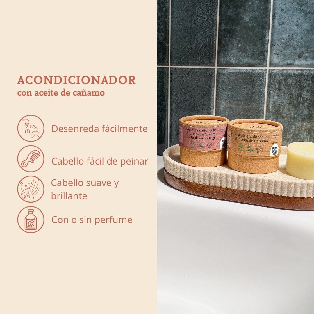 Acondicionador sólido con aceite de cáñamo Higo y Leche de Coco Comme Avant 50 g