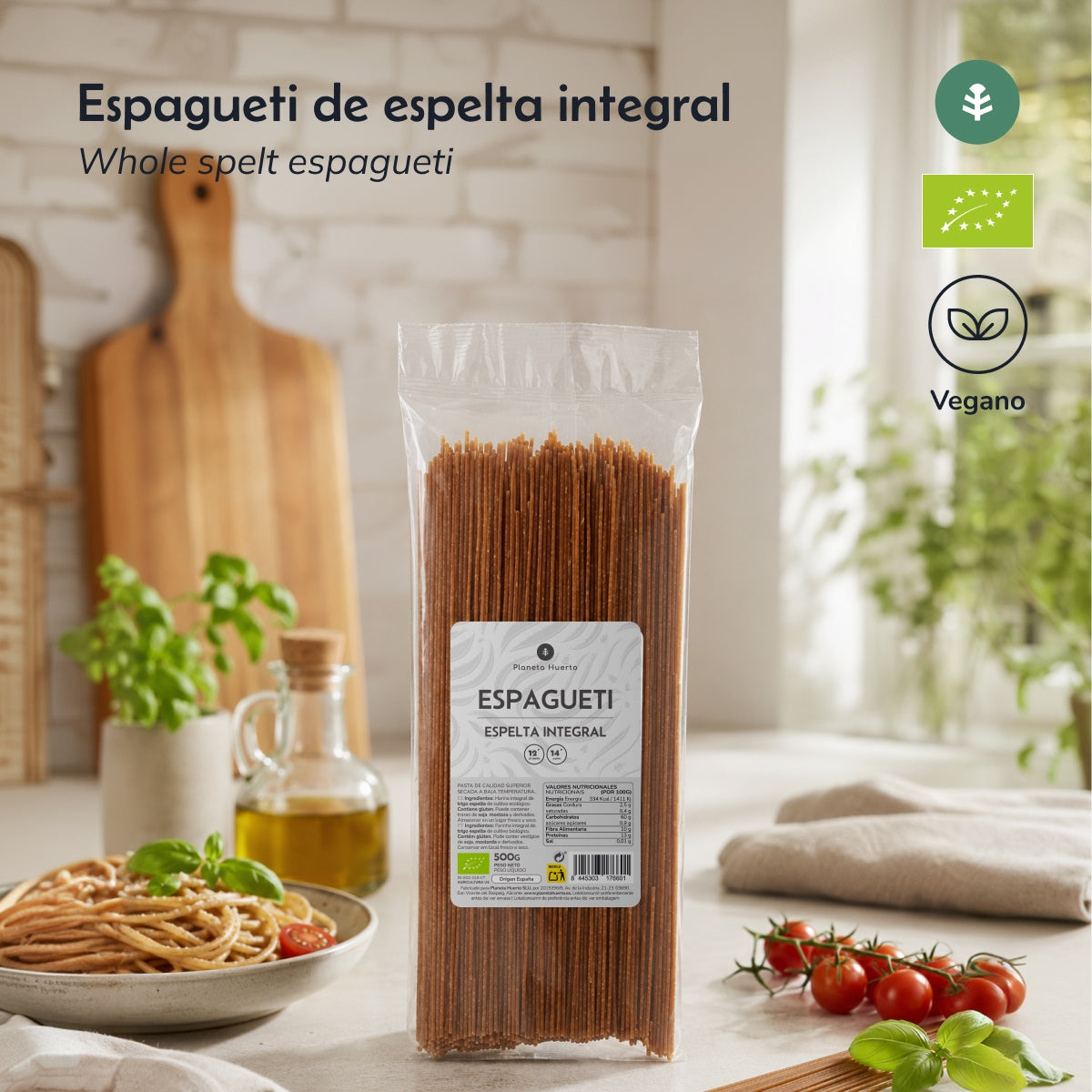 Esparguete de espelta integral ECO Planeta Huerto 500gr