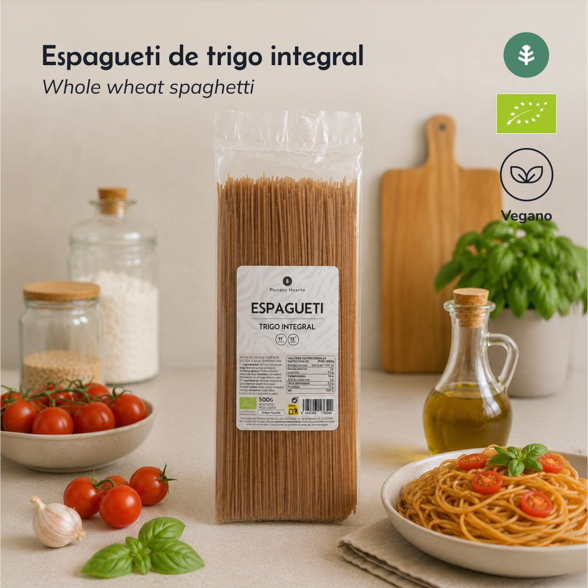 Esparguete integral ECO Planeta Huerto 500gr