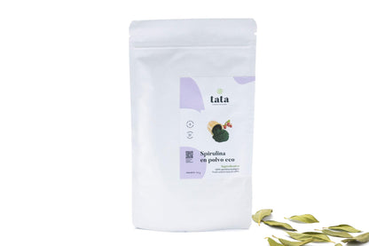 Espirulina en polvo ecológica, microalga con alto contenido en proteína vegetal 100 g_0