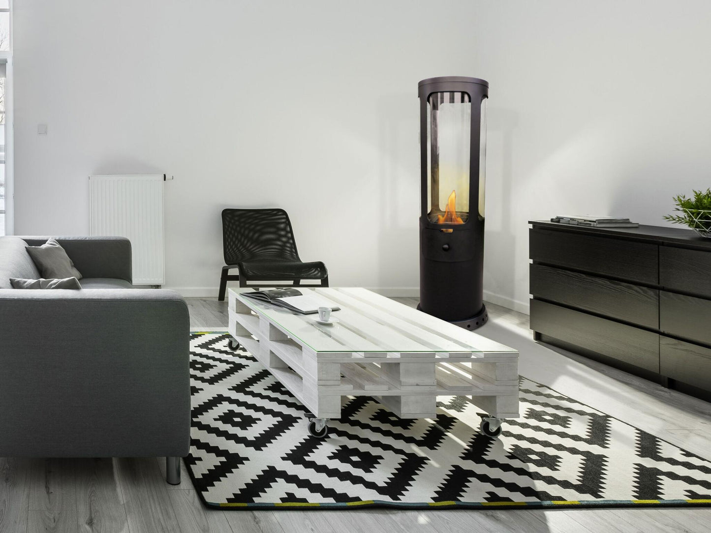 Estufa De Etanol Diseño De Torre En Acero Negro Bestfire Classic Purline_2