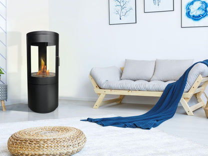 Estufa De Etanol Diseño De Torre En Acero Negro Con Puerta De Cristal Templado Bestfire View Purline_2