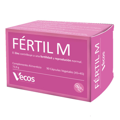 Fértil M VECOS (45+45 cápsulas) | Fertilidad femenina, preconcepción y regulador hormonal | Inositol y Folato | CoQ10+B6_0