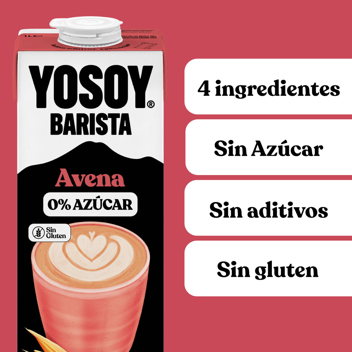 Pack 6x Bebida Barista de Avena 0% azúcar y sin gluten YOSOY 1L