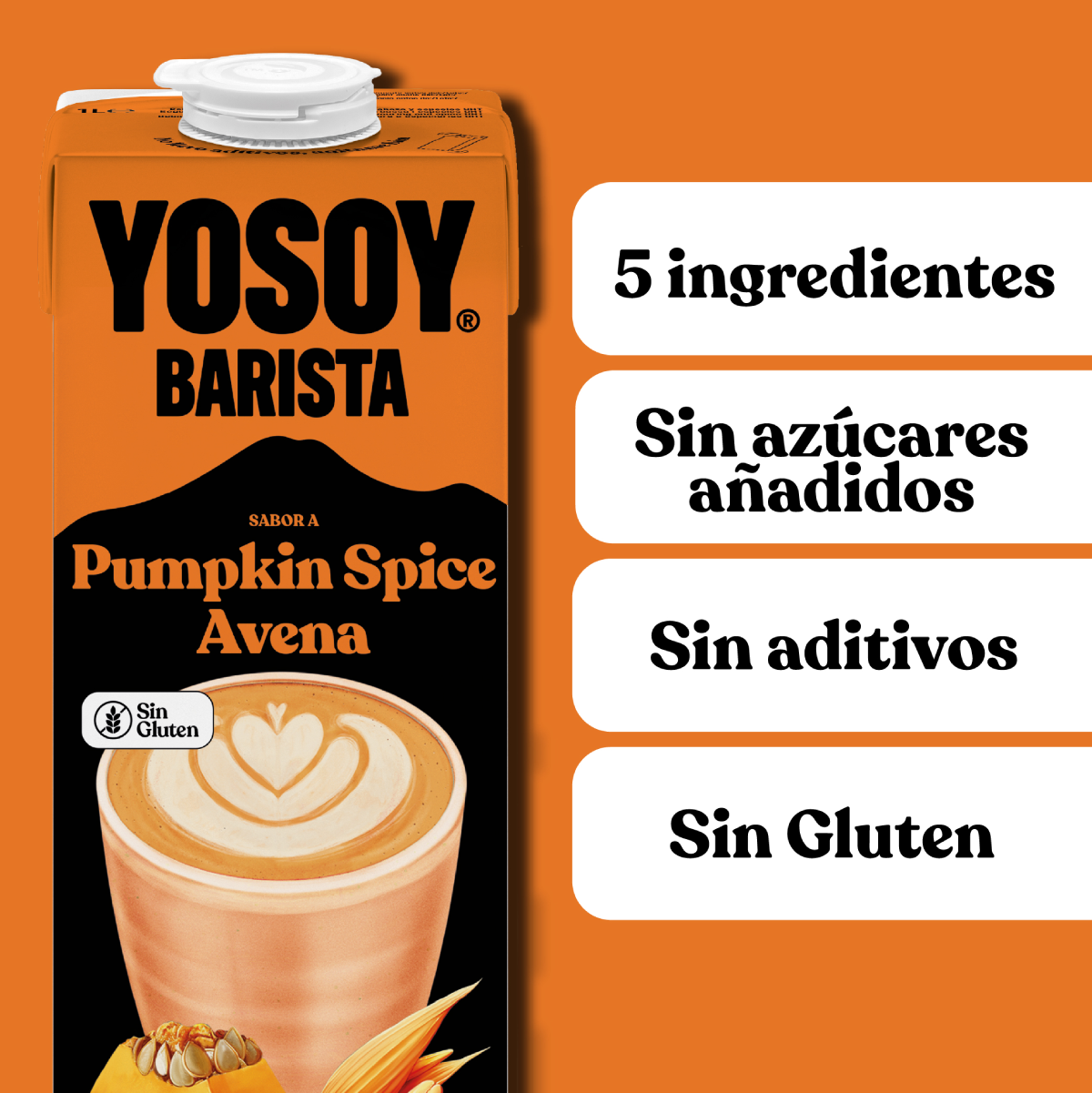 Bebida de aveia Barista com especiarias de abóbora YOSOY 1L