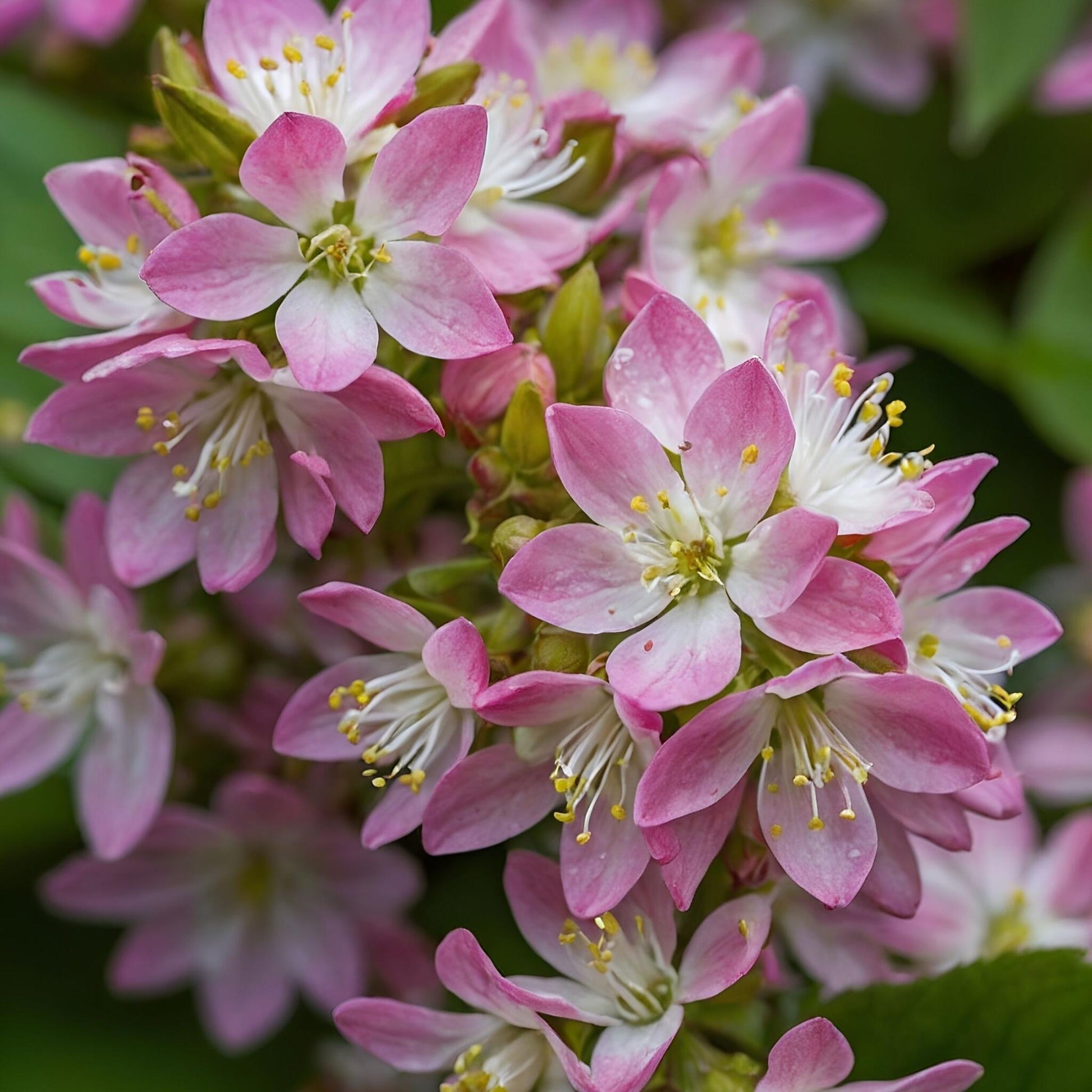 Flores De Fresa - 4 Pzs - Deutzia 'strawberry Fields' - Altura 25-40cm - ⌀17cm_1