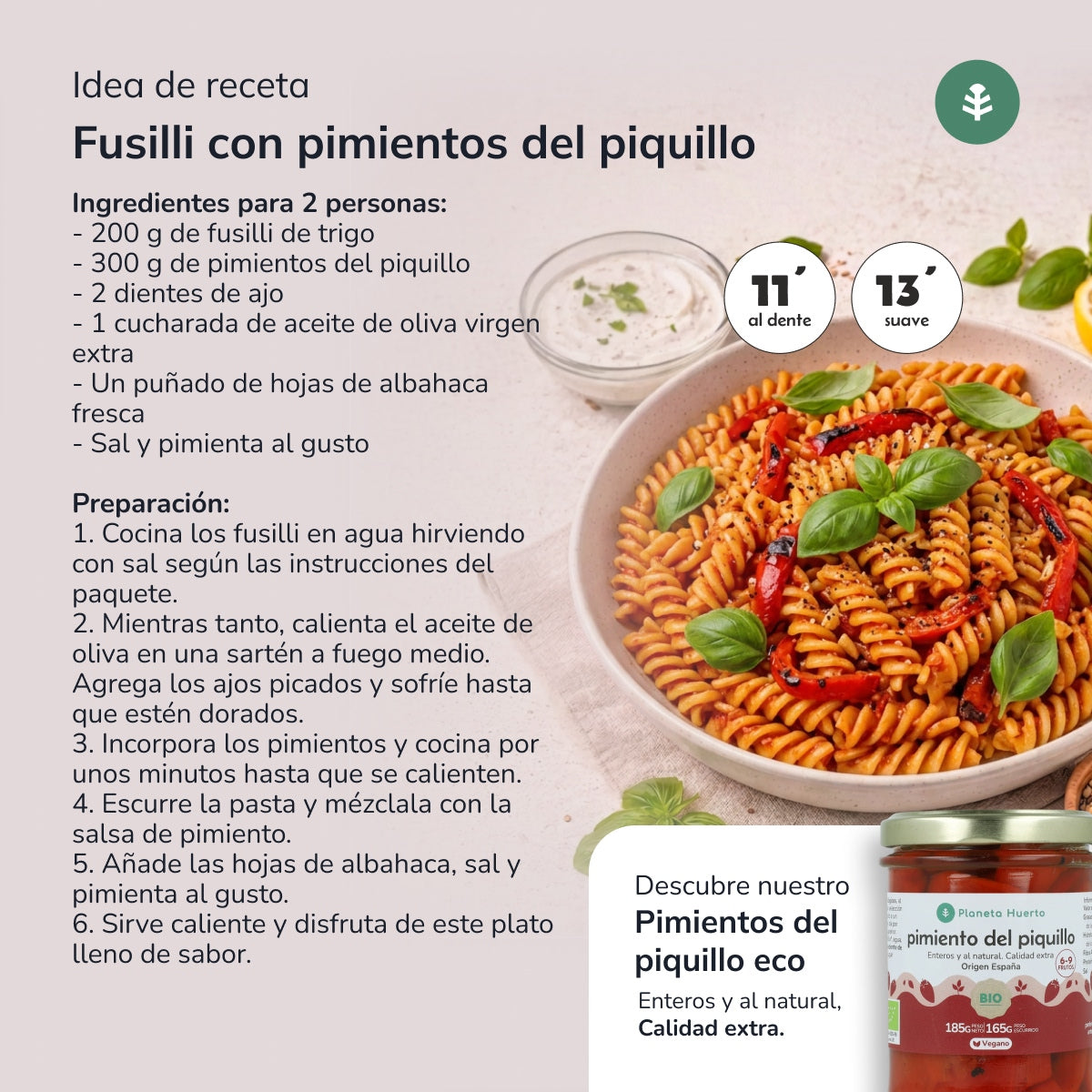 Fusilli de Trigo Biológico Planeta Huerto 5 Kg