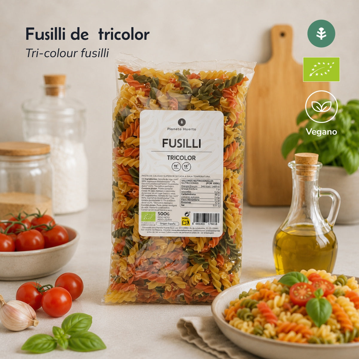 Tricolor Fusilli ECO Planeta Huerto 5 Kg