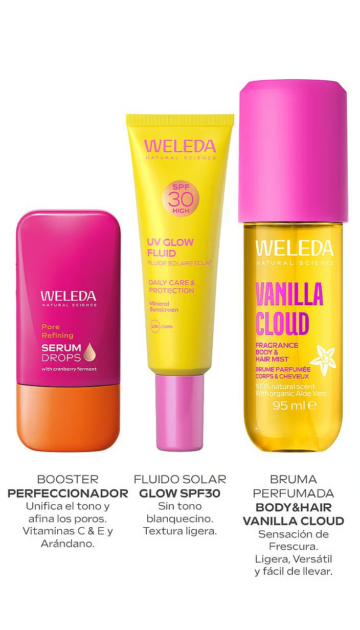 GOLDEN RITUAL 2026 (Bruma Vainilla Cloud + Booster Perfeccionador + Fluido Solar Glow SPF30)