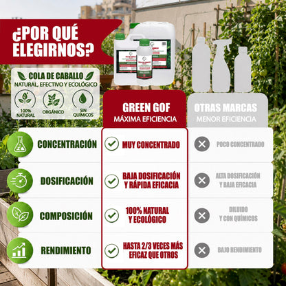 GREEN GOF Cola De Caballo, 1L. Fungicida, Bioestimulante, Orgánico y 100% Natural. Preventivo y Curativo._3