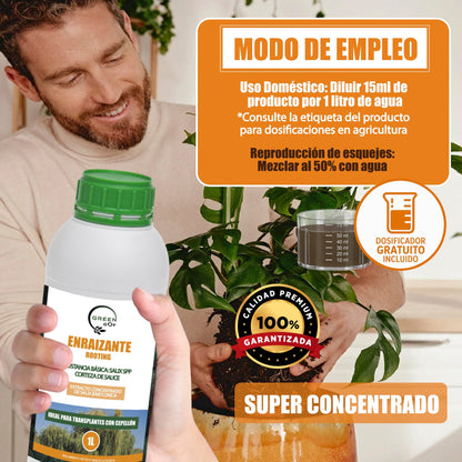 GREEN GOF Enraizante Líquido, 1L. Orgánico con Hormonas Naturales. Estimula y Aumenta el Crecimiento de Raíces._4