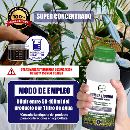 GREEN GOF Humus Líquido De Lombriz Premium 1l. Enriquecido Con Leonardita Y Melaza. Fertilizante Rico En Microorganismos_4