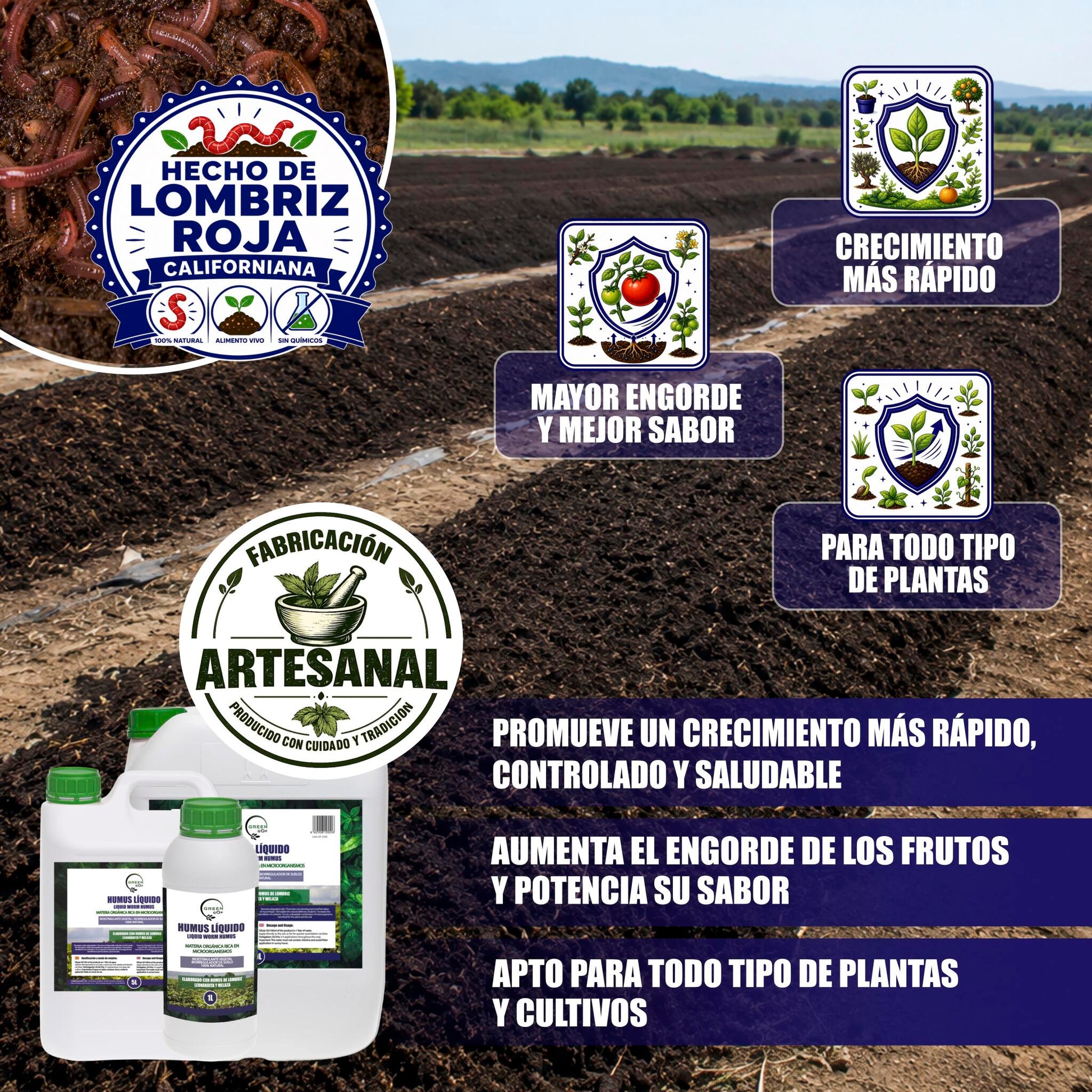GREEN GOF Humus Líquido De Lombriz Premium 5l. Enriquecido Con Leonardita Y Melaza. Fertilizante Rico En Microorganismos_2